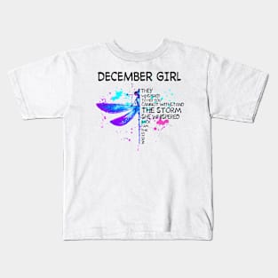 Dragonfly December Girl She Whispered Back I Am The Storm Kids T-Shirt